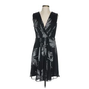 Sandra Darren Women's Metallic Print Faux-Wrap Dress with Belt